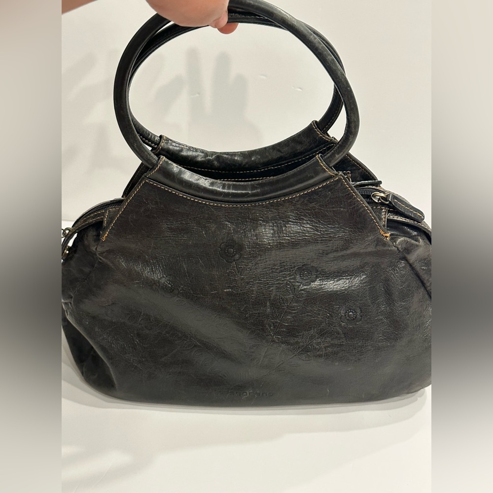 Soprano Charcoal Leather Duffel Bag